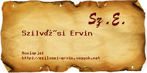 Szilvási Ervin névjegykártya