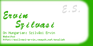 ervin szilvasi business card